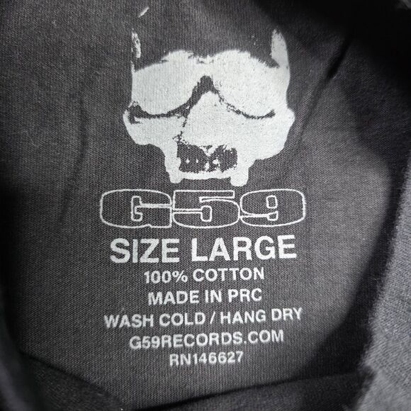 G59 Records Shirt Mens Large Black Skull Logo Embroidered Cotton Streetwear Tee - Picture 3 of 7